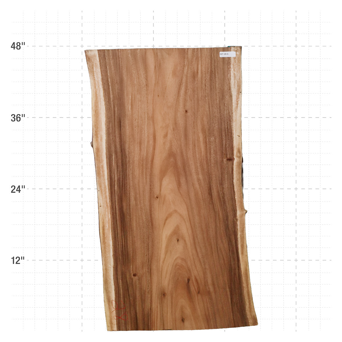 Monkeypod Live Edge Slab - 48" x 24.5" x 2" - MP-28-A