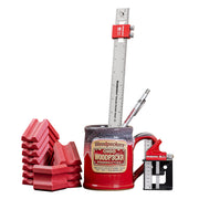 Woodpeckers No. 9 Mug, Mini Combination Square, Paolini Pocket Rule - 12 Inch Stainless Steel, Clamp-Pal Set - 12 pc and Woodpeckers .9mm Mechanical Pencil  - OPEN BOX
