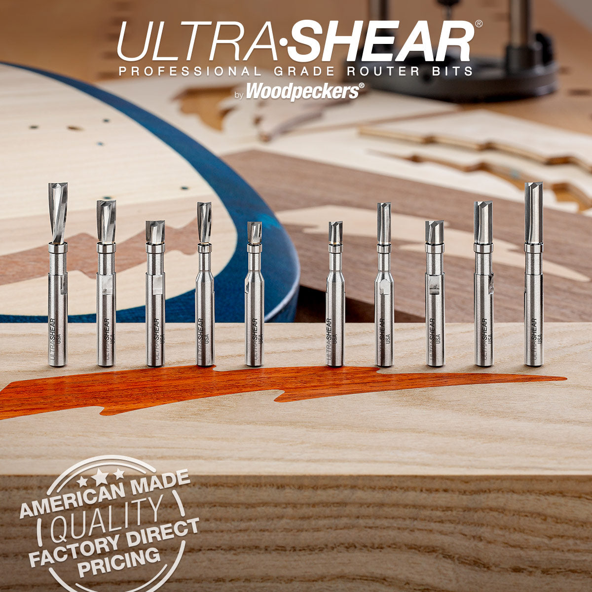 Micro Bearing Pattern Router Bits - Straight or Spiral - 1/4 Shank - Carbide Head