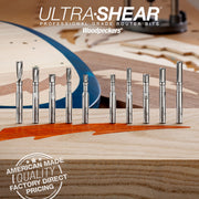 Micro Bearing Pattern Router Bits - Straight or Spiral - 1/4 Shank - Carbide Head