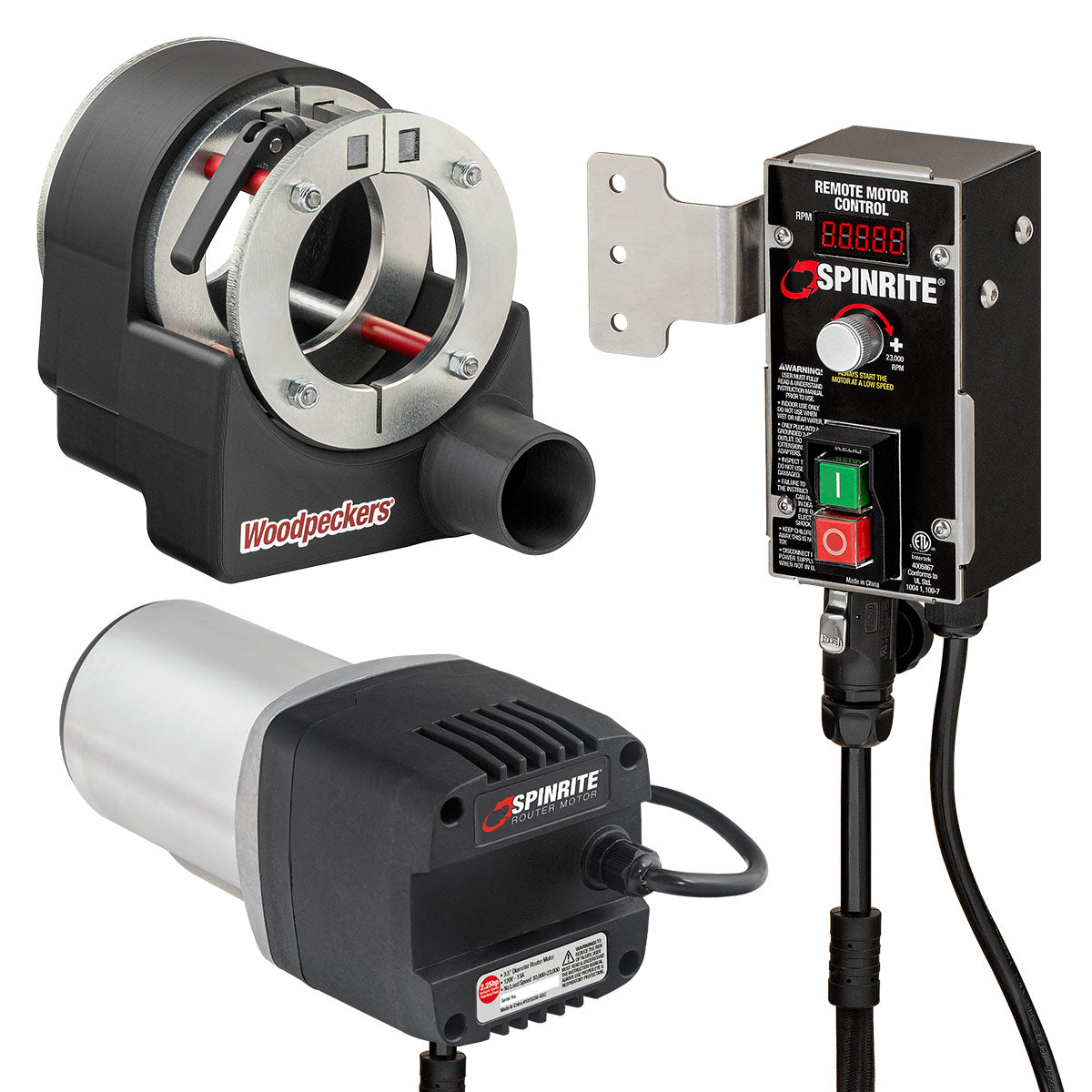 Multi-Router Motor System with Remote Speed Control and Integrated Dust Collection