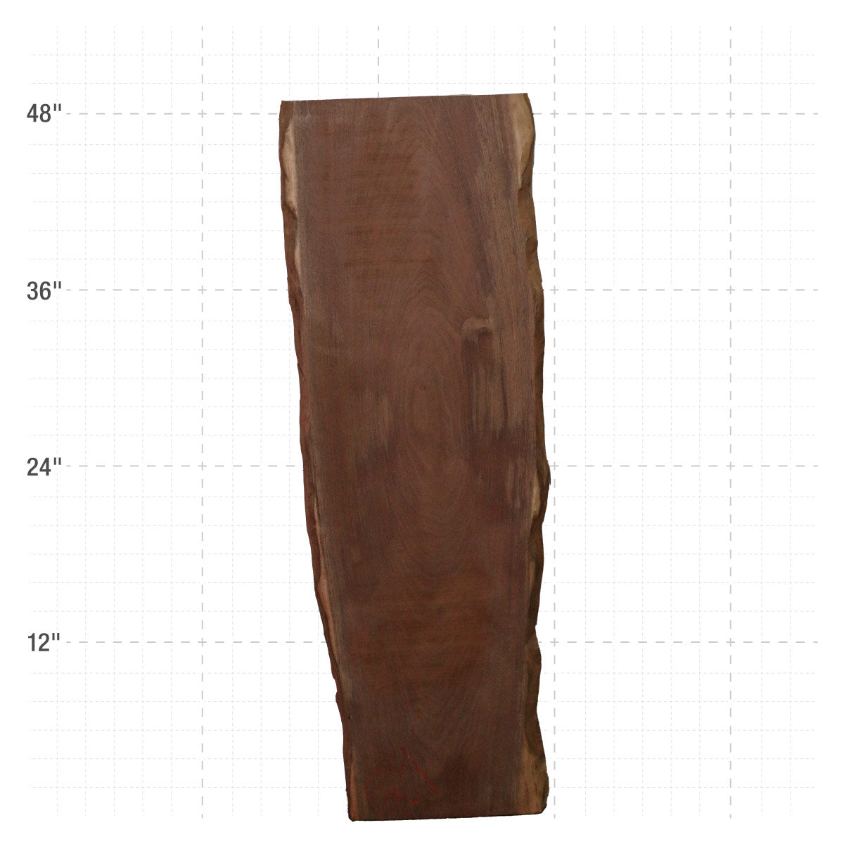 Peruvian Walnut Live Edge Slabs - 49" x 16" x 1.25" - PW-29-A