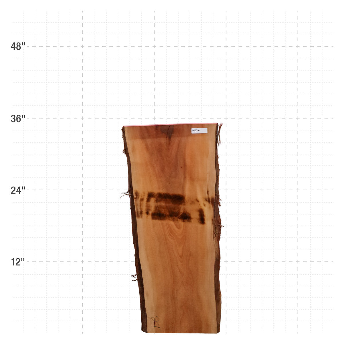 Rosa Peroba Live Edge Slab - 37" x 14" x 1.25" - RP-27-A