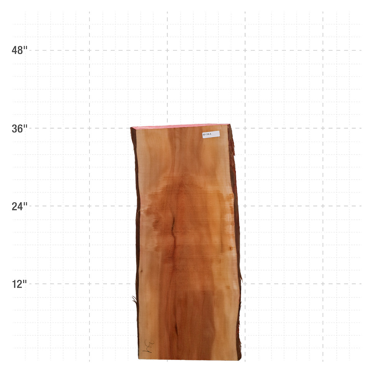 Rosa Peroba Live Edge Slab - 38" x 15" x 1.25" - RP-34-A