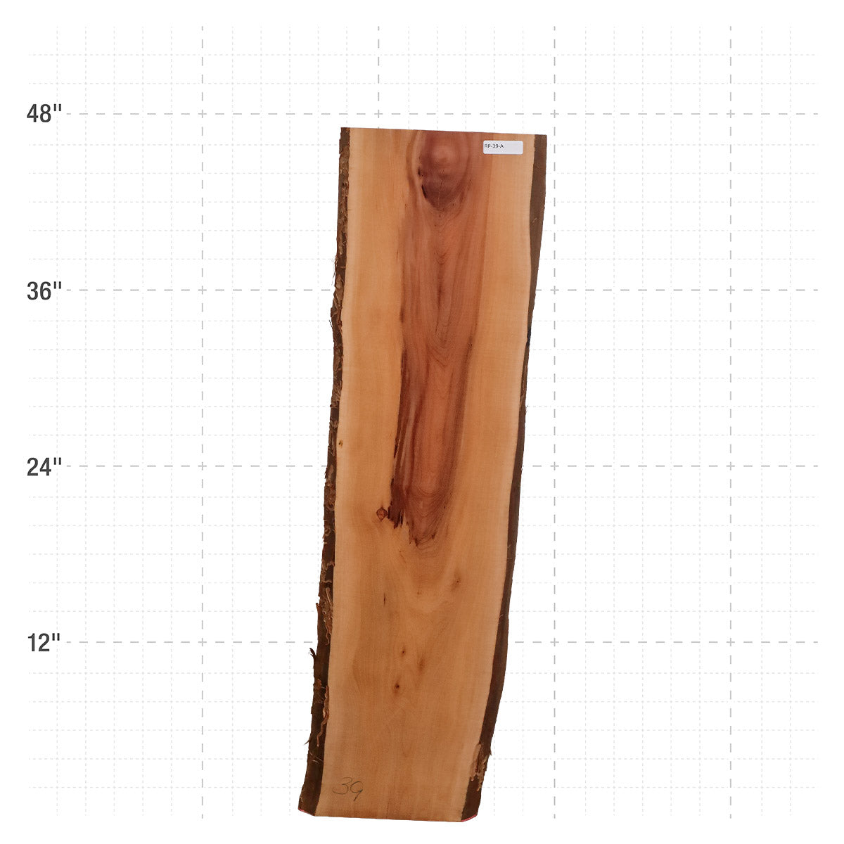 Rosa Peroba Live Edge Slab - 48" x 12.5" x 1.25" - RP-39-A