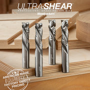 Compression CNC Router Bits - 1/2 Shank - Solid Carbide - 3 Flute