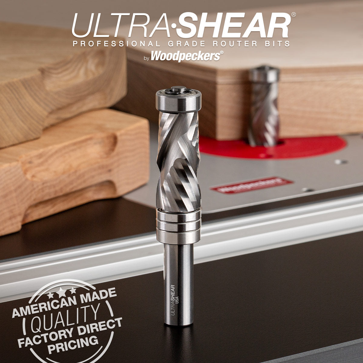 Compression Combination Pattern & Flush Trim Router Bit - 1/2 Shank - Solid Carbide