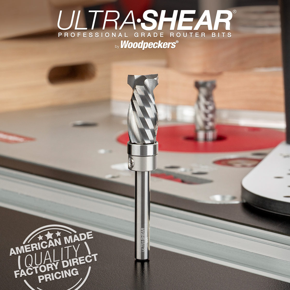 Compact Compression Pattern & Mortising Trim Router Bit - 1/4 Shank - Solid Carbide