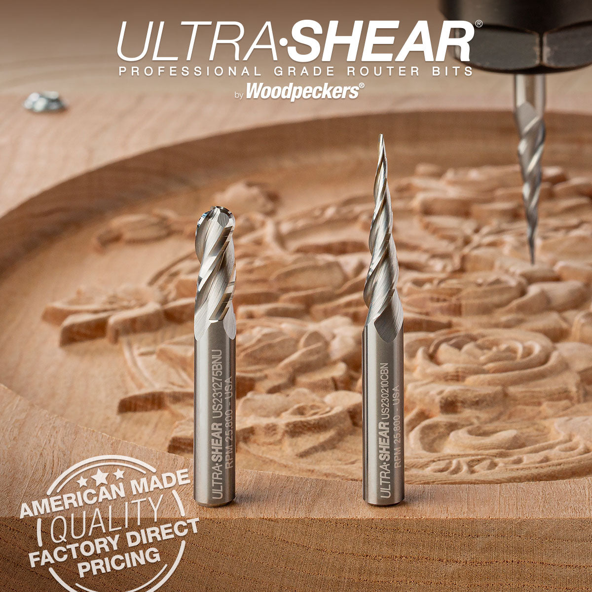Solid Carbide Stubby Ball Nose CNC Router Bits