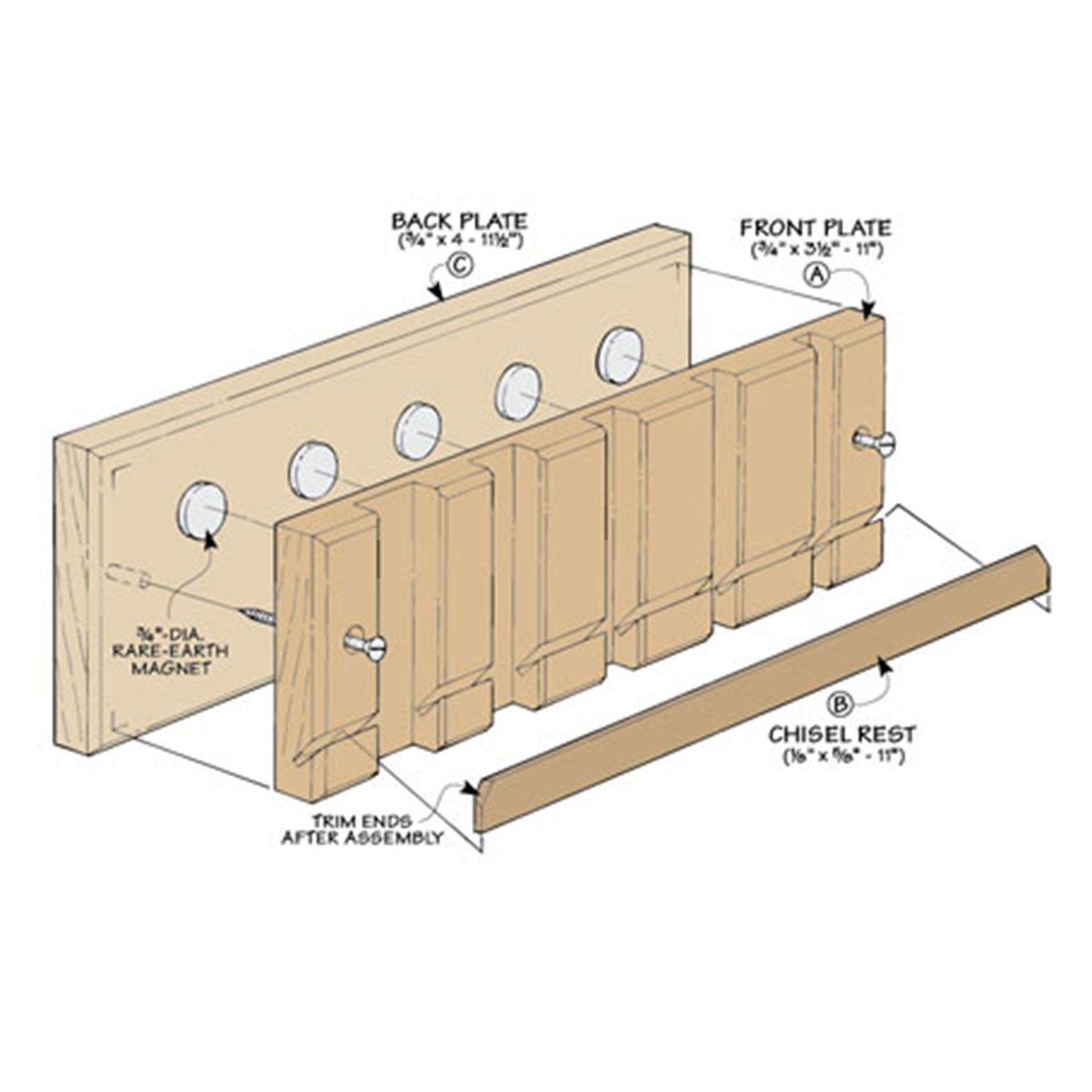 Woodsmith Chisel Rack Plan