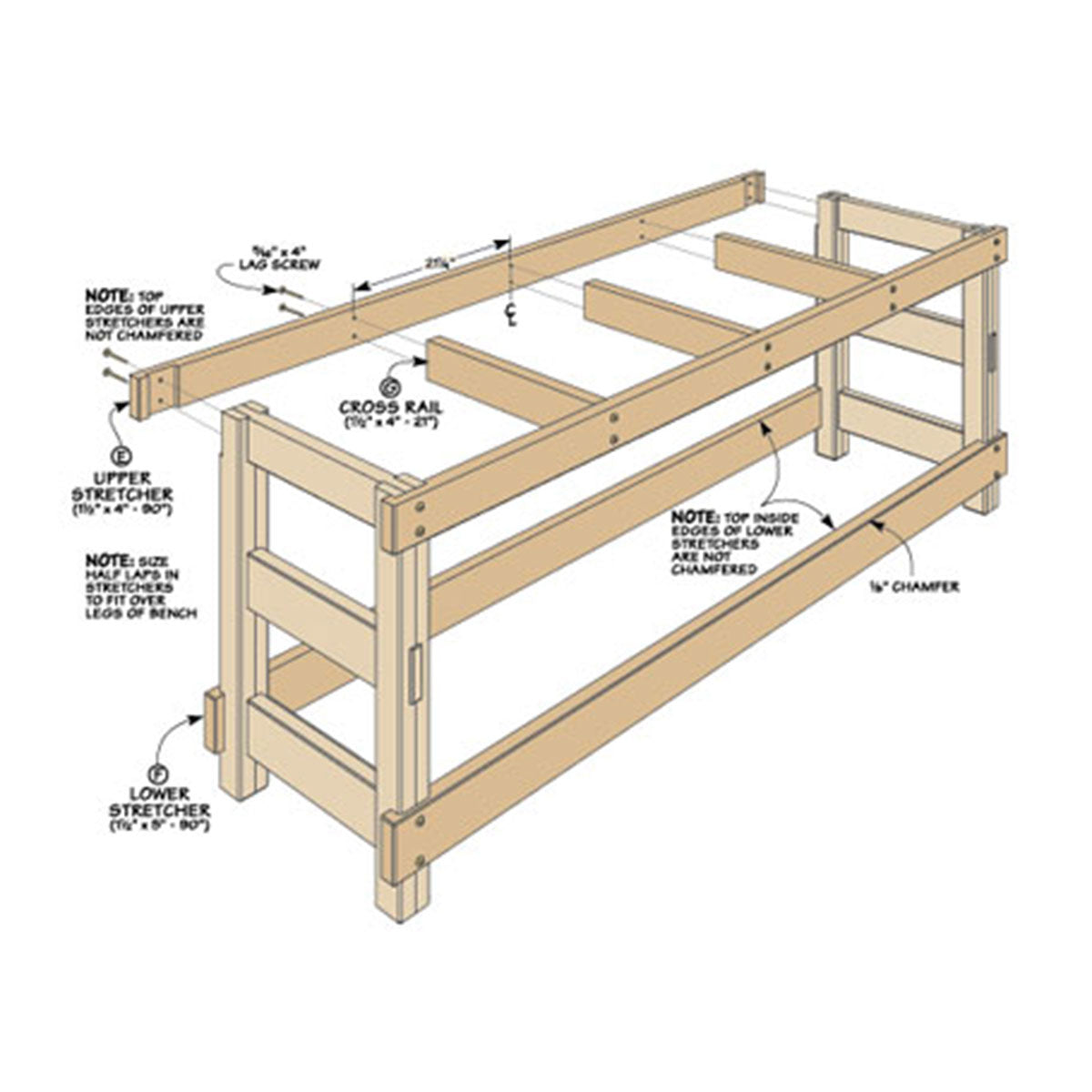 Woodsmith Plank-Top Bench Plan