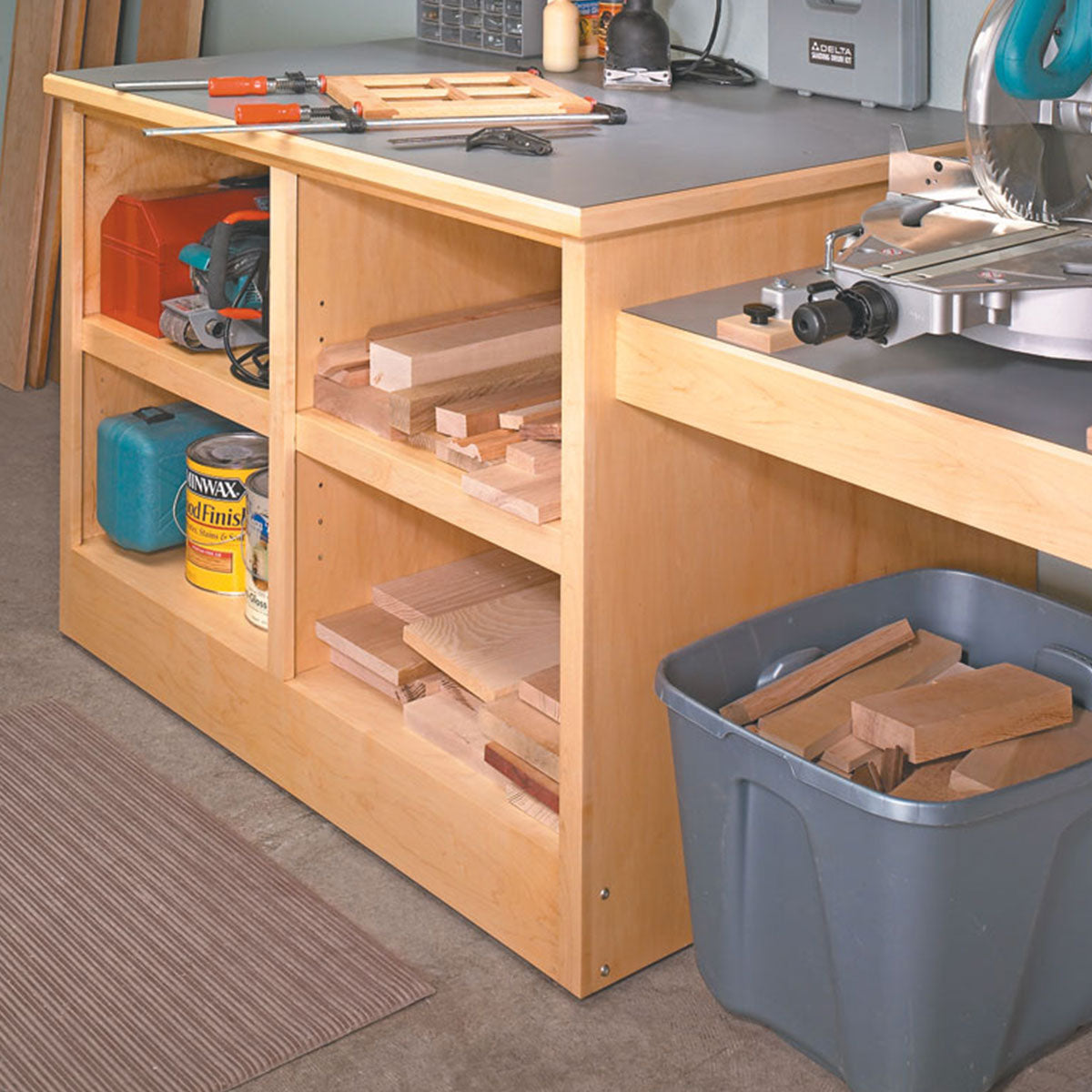 Woodsmith Miter Saw Workcenter Standard Plan & Premium Shop Drawings