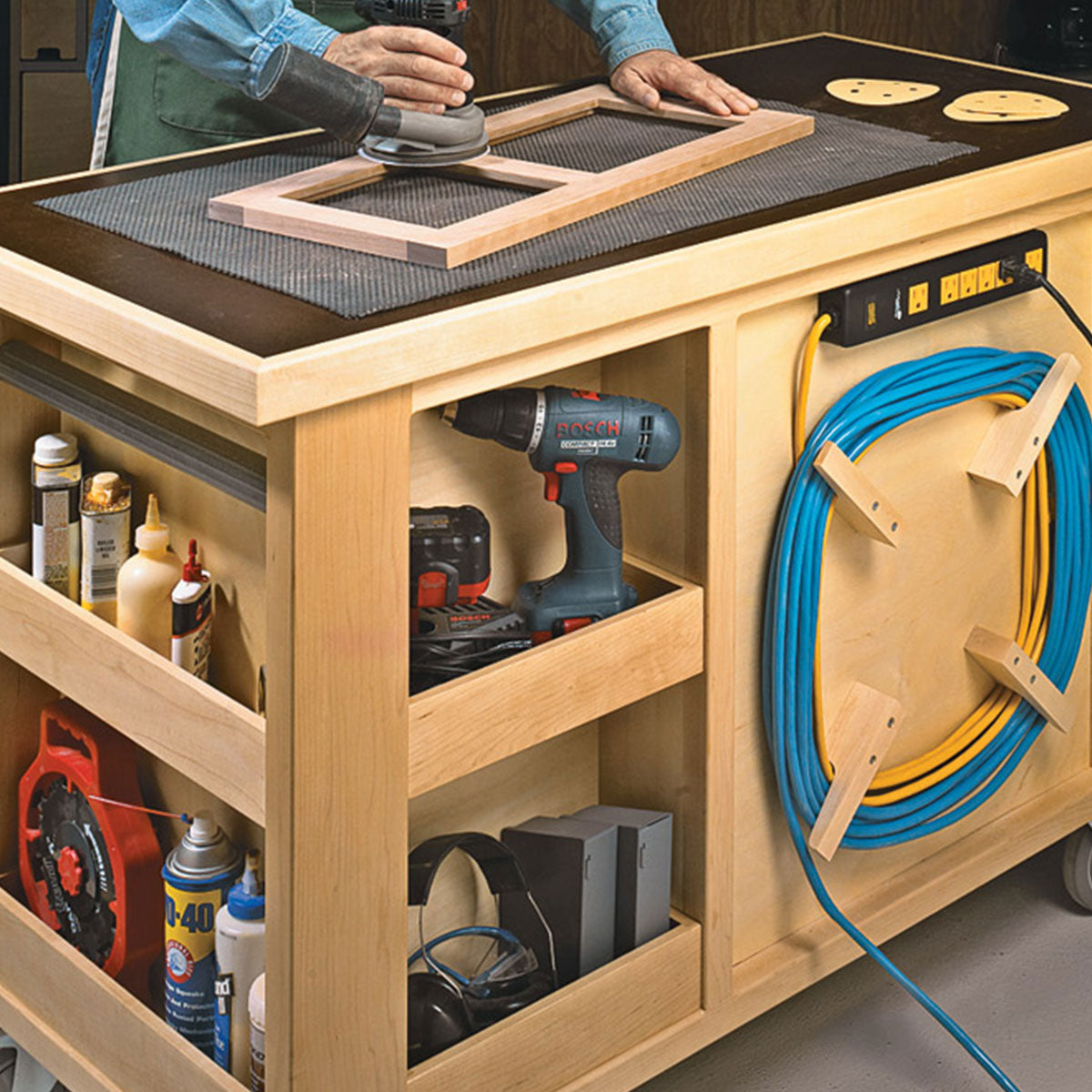 Woodsmith Roll-Around Work Cart Standard Plan & Premium Shop Drawings