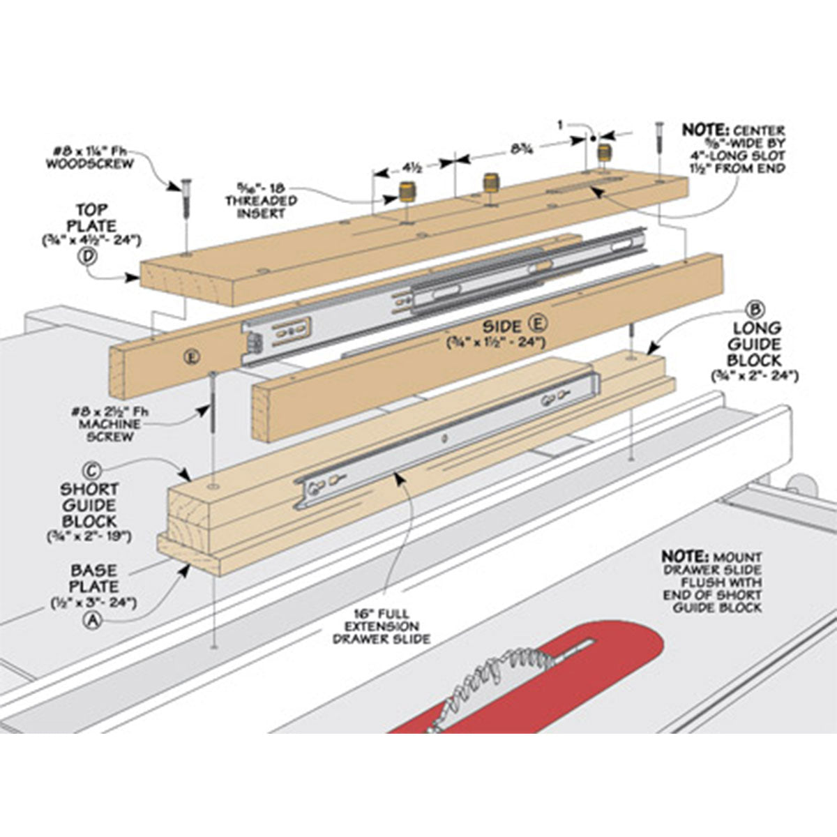 Woodsmith Sliding Hold-Down Plan