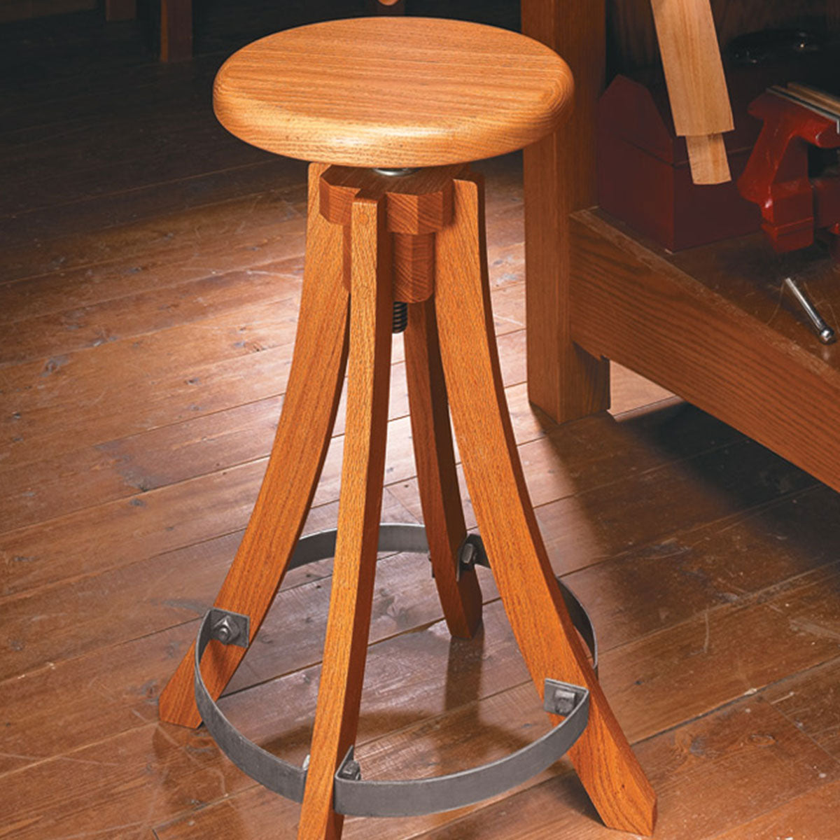 Woodsmith Swivel Shop Stool Standard Plan & Premium Shop Drawings