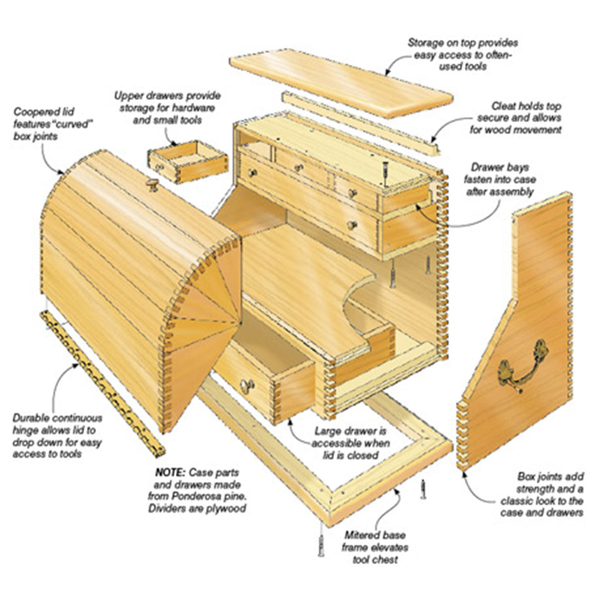 Woodsmith Curved-Lid Tool Chest Plan