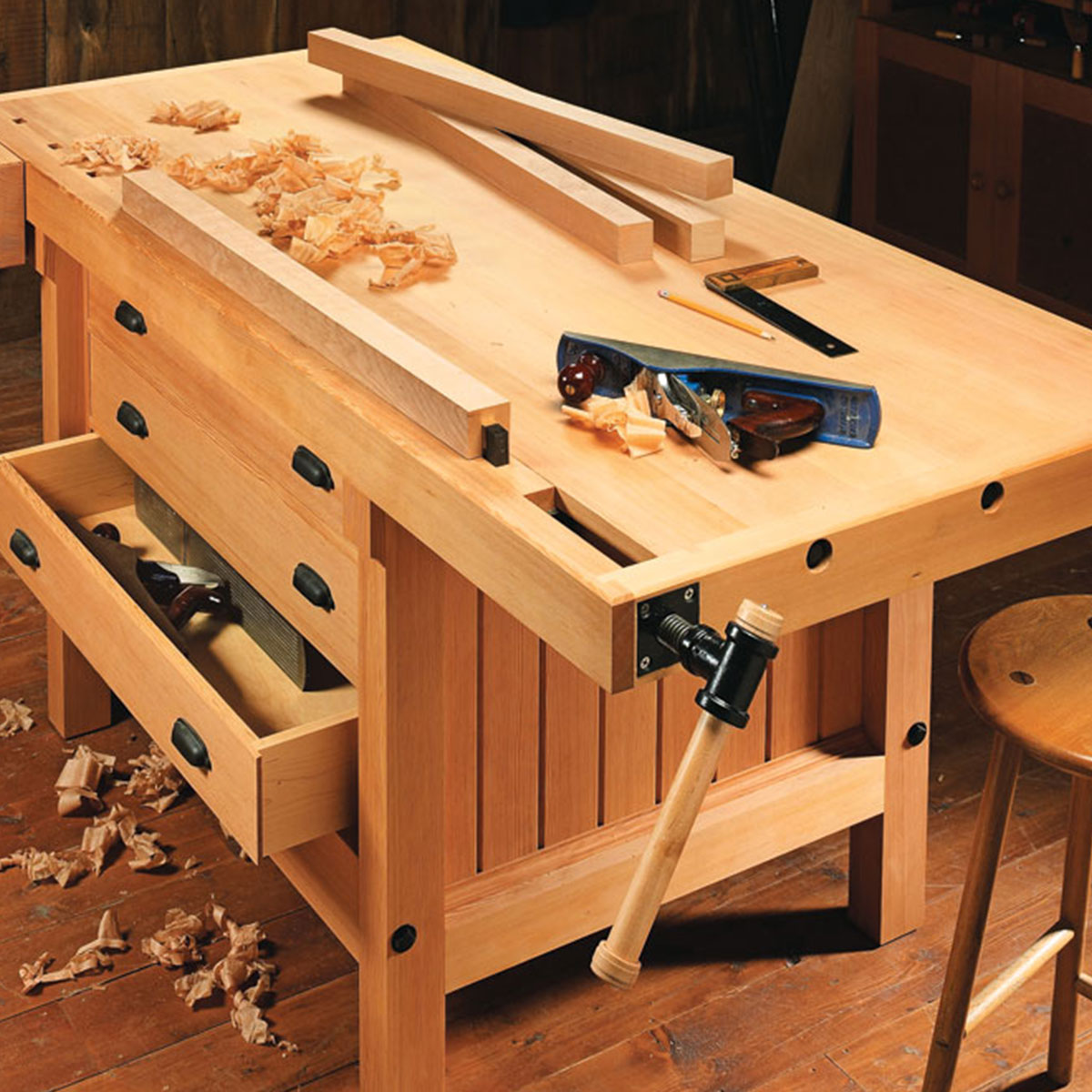 Woodsmith Cabinetmaker's Workbench Standard Plan & Premium Shop Drawings