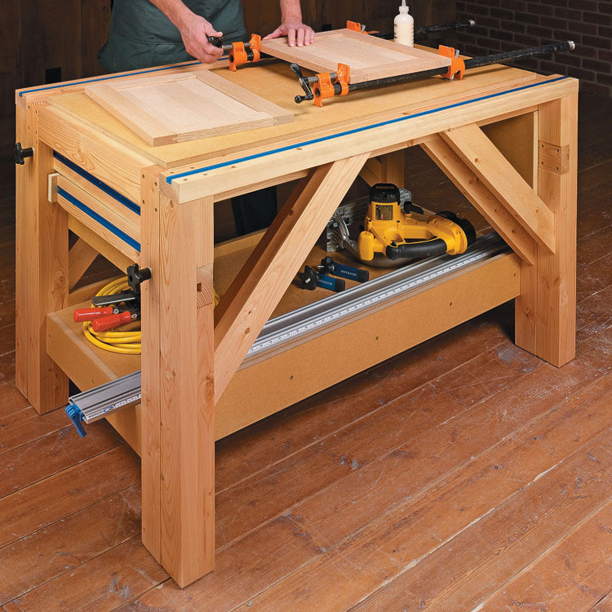 Woodsmith Expandable Shop Worktable Standard Plan & Premium Shop Drawings