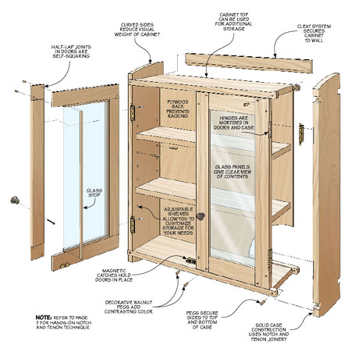 Woodsmith Wall-Mounted Tool Cabinet Standard Plan & Premium Shop Drawings