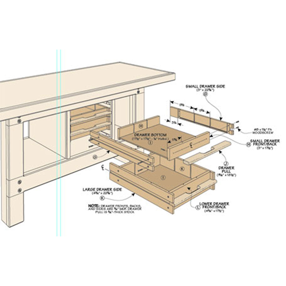 Woodsmith Workbench Storage System Plan