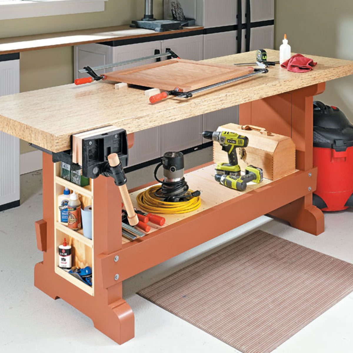Woodsmith Sturdy, Affordable Workbench Standard Plan & Premium Shop Drawings