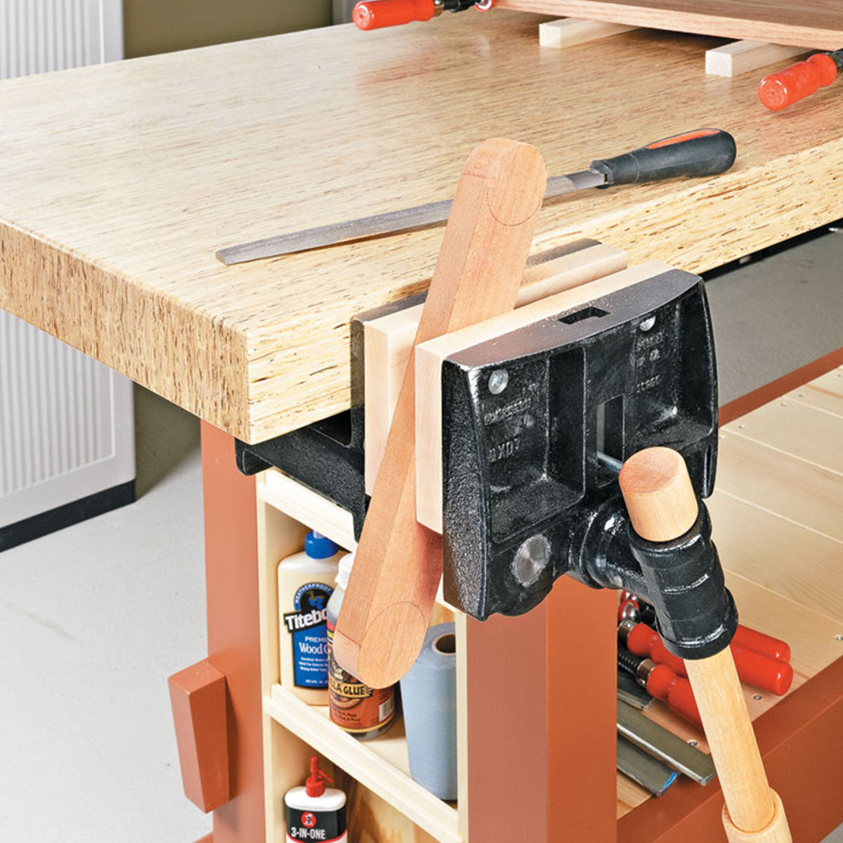 Woodsmith Sturdy, Affordable Workbench Standard Plan & Premium Shop Drawings