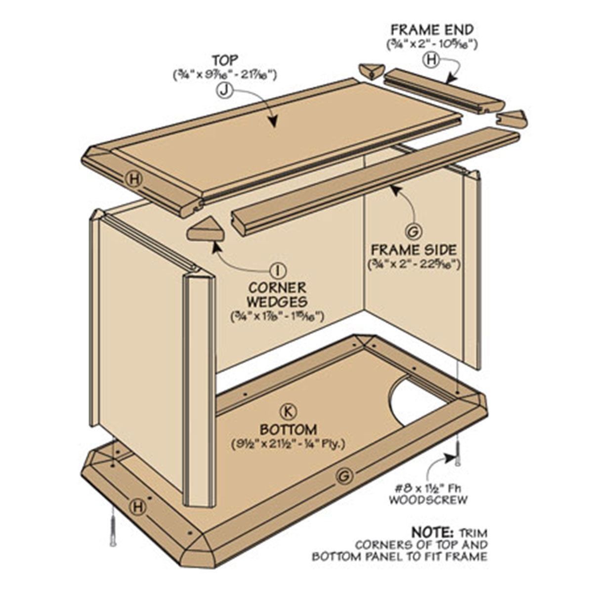 Woodsmith Benchtop Heirloom Tool Chest Standard Plan & Premium Shop Drawings