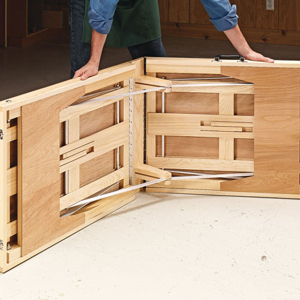 Woodsmith Multipurpose Folding Table Standard Plan & Premium Shop Drawings