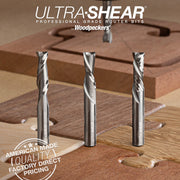 Spiral Stubby Square End CNC Router Bits - 1/4 Shank - Solid Carbide