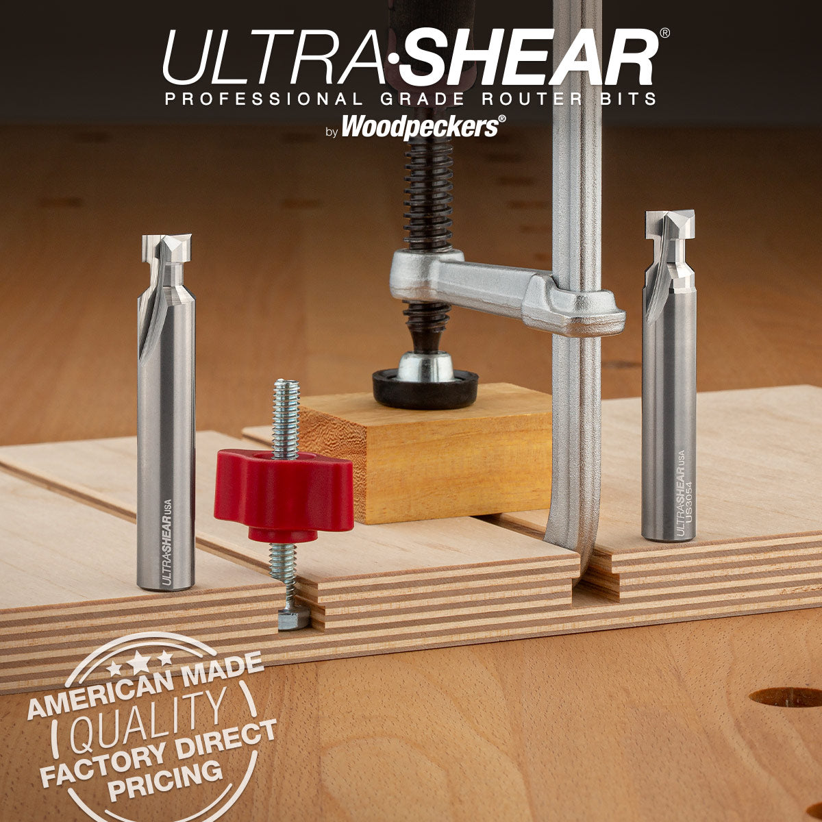 T-Slot Router Bits - Track Clamps & Hex Bolts - Super C Solid Carbide