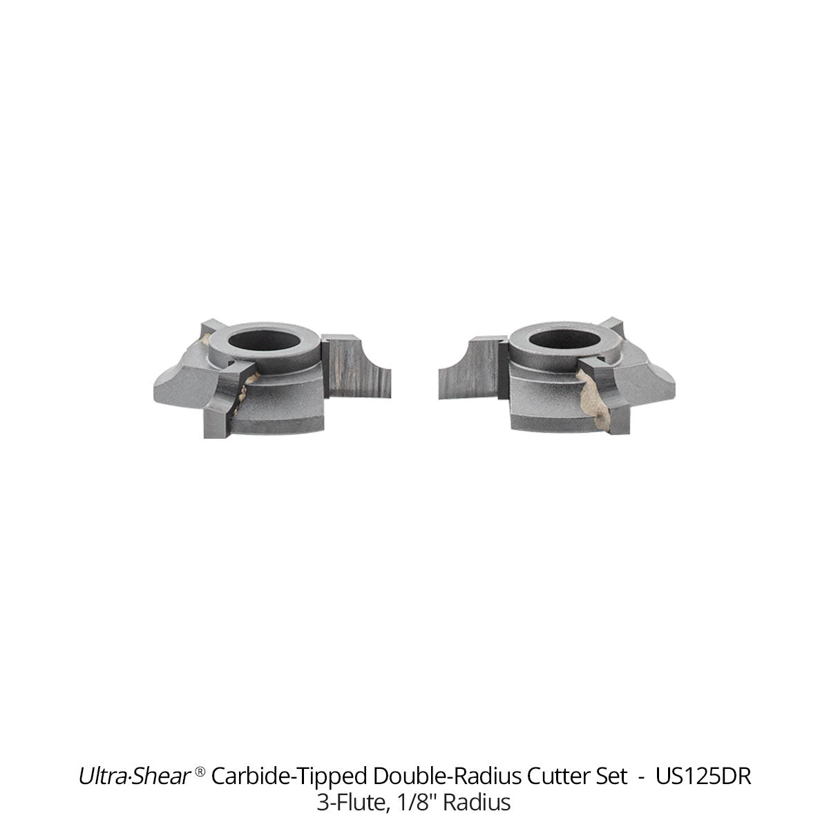 Double Radius and Double Chamfer Router Bits - Carbide Tipped - 3-Flute