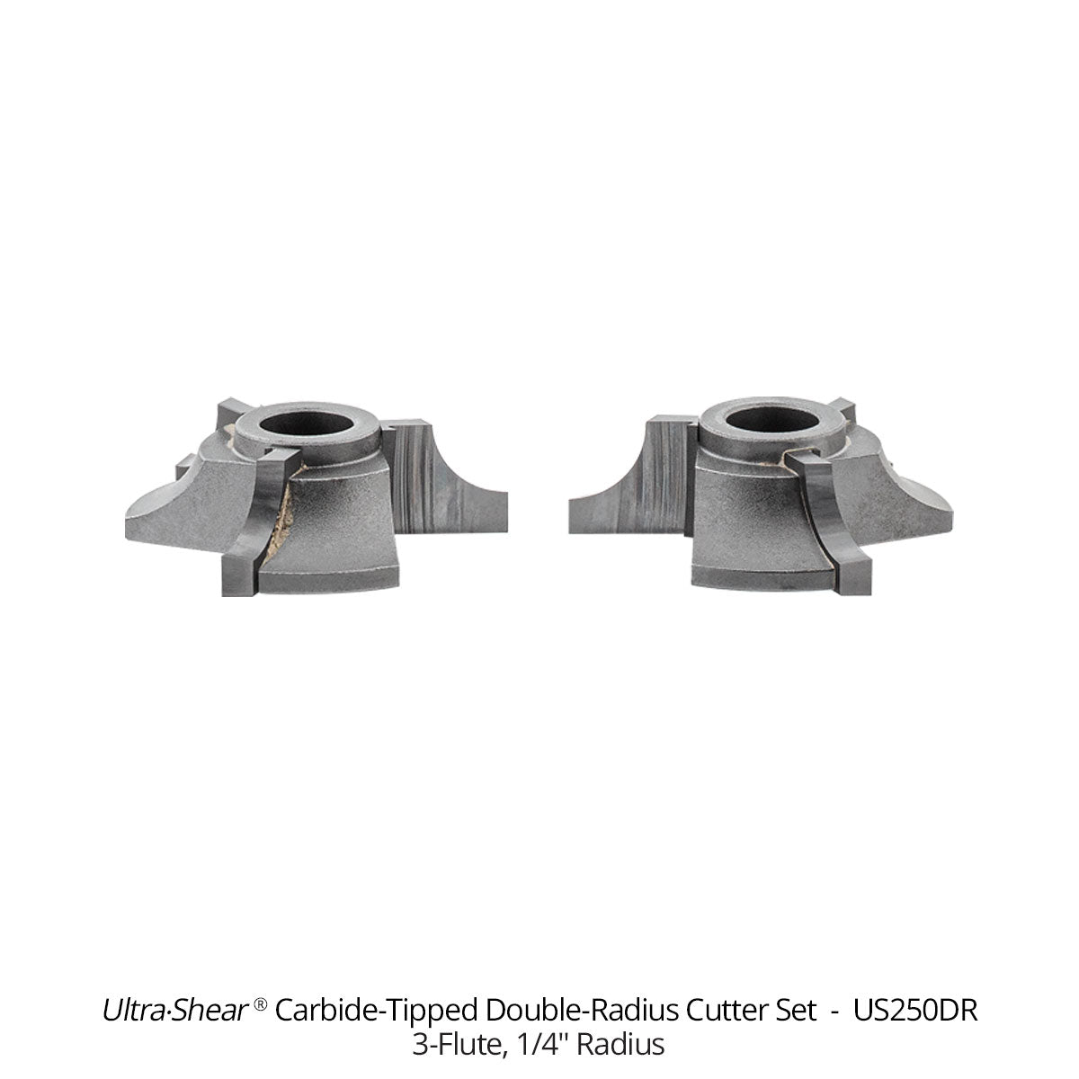 Double Radius and Double Chamfer Router Bits - Carbide Tipped - 3-Flute
