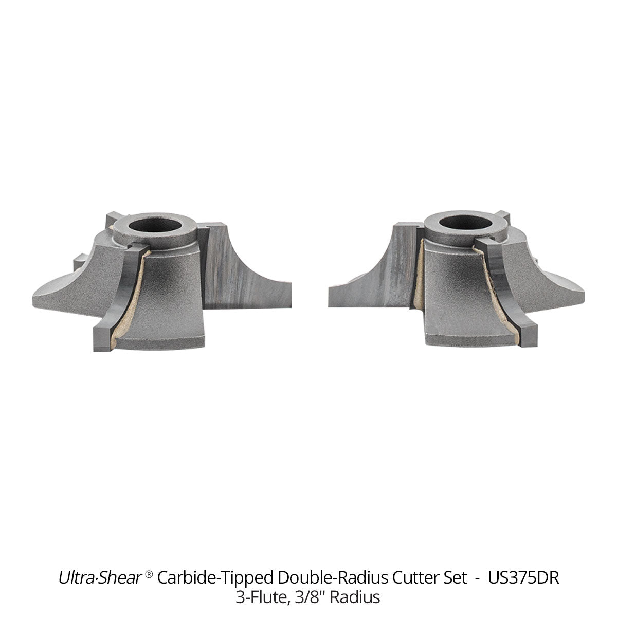 Double Radius and Double Chamfer Router Bits - Carbide Tipped - 3-Flute