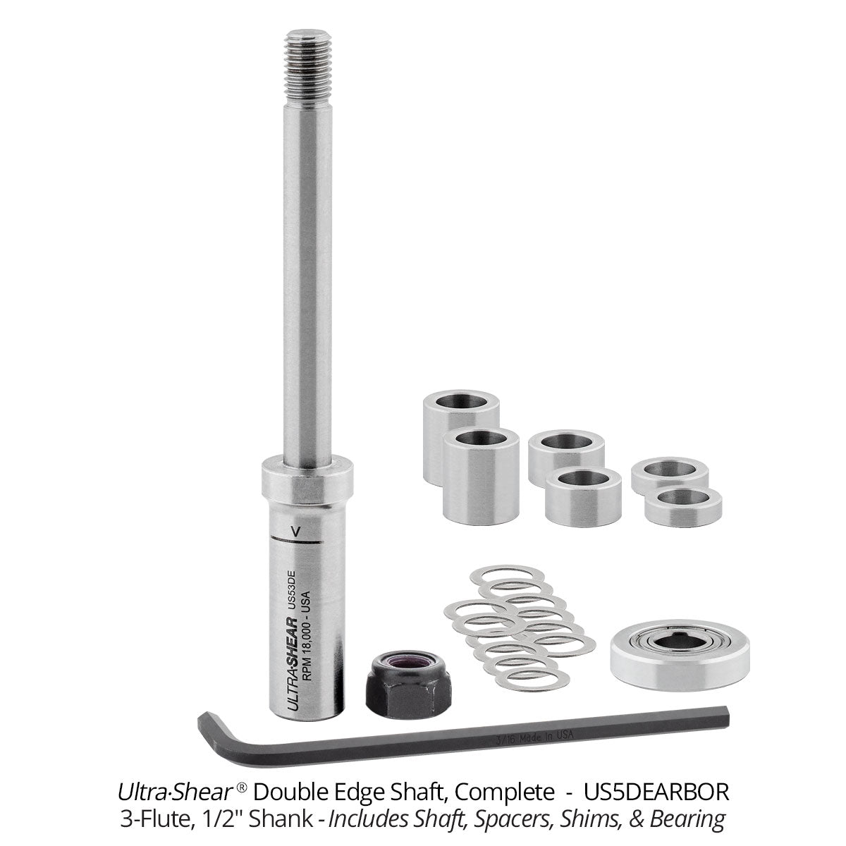 Double Radius and Double Chamfer Router Bits - Carbide Tipped - 3-Flute
