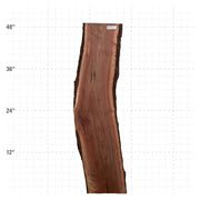 American Walnut Live Edge Slab - 48" x 11.5" x 1.25" - WAL-19-A