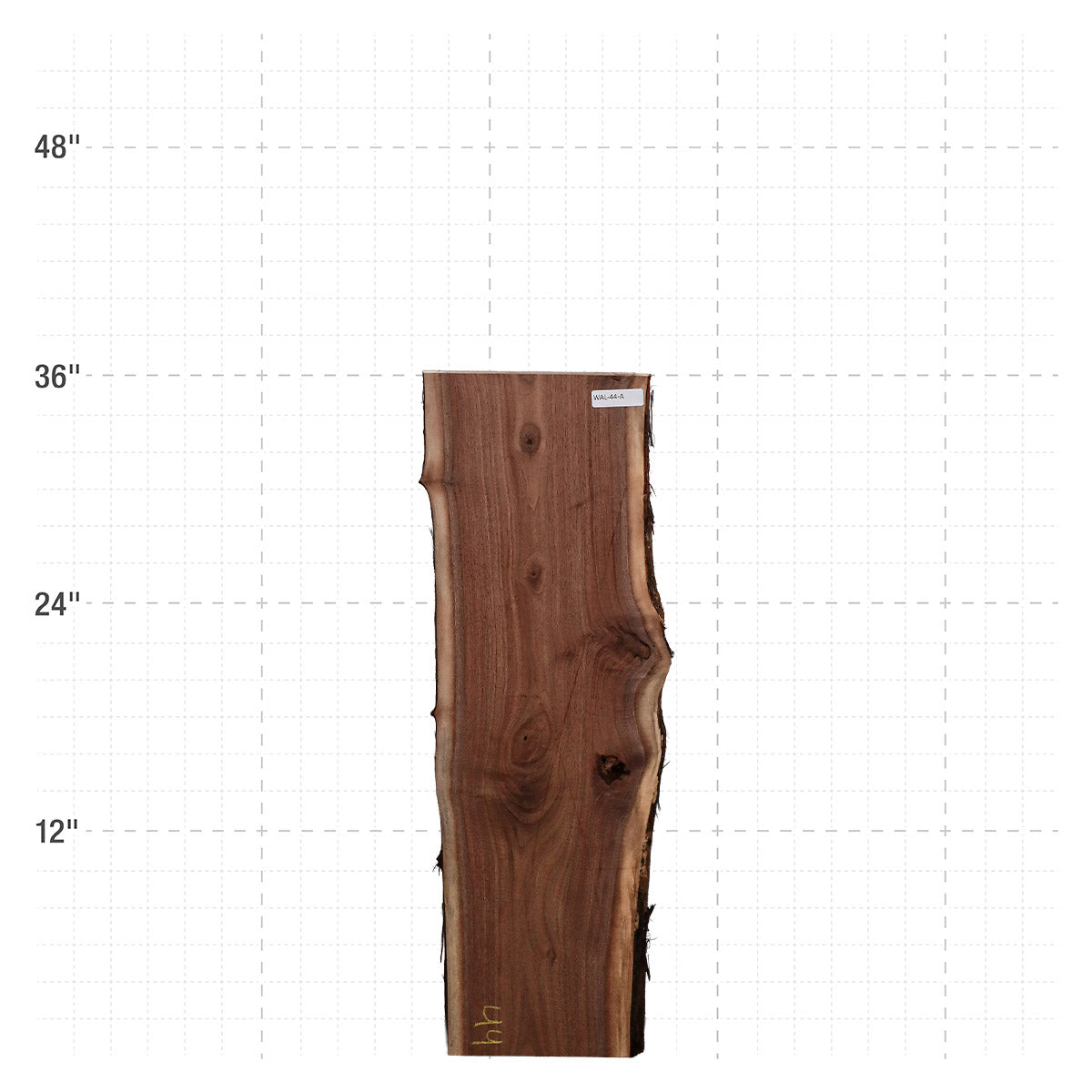 American Walnut Live Edge Slab - 36" x 11.5" x 1.25" - WAL-44-A