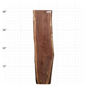 American Walnut Live Edge Slab - 48" x 12" x 1.25" - WAL-8-A