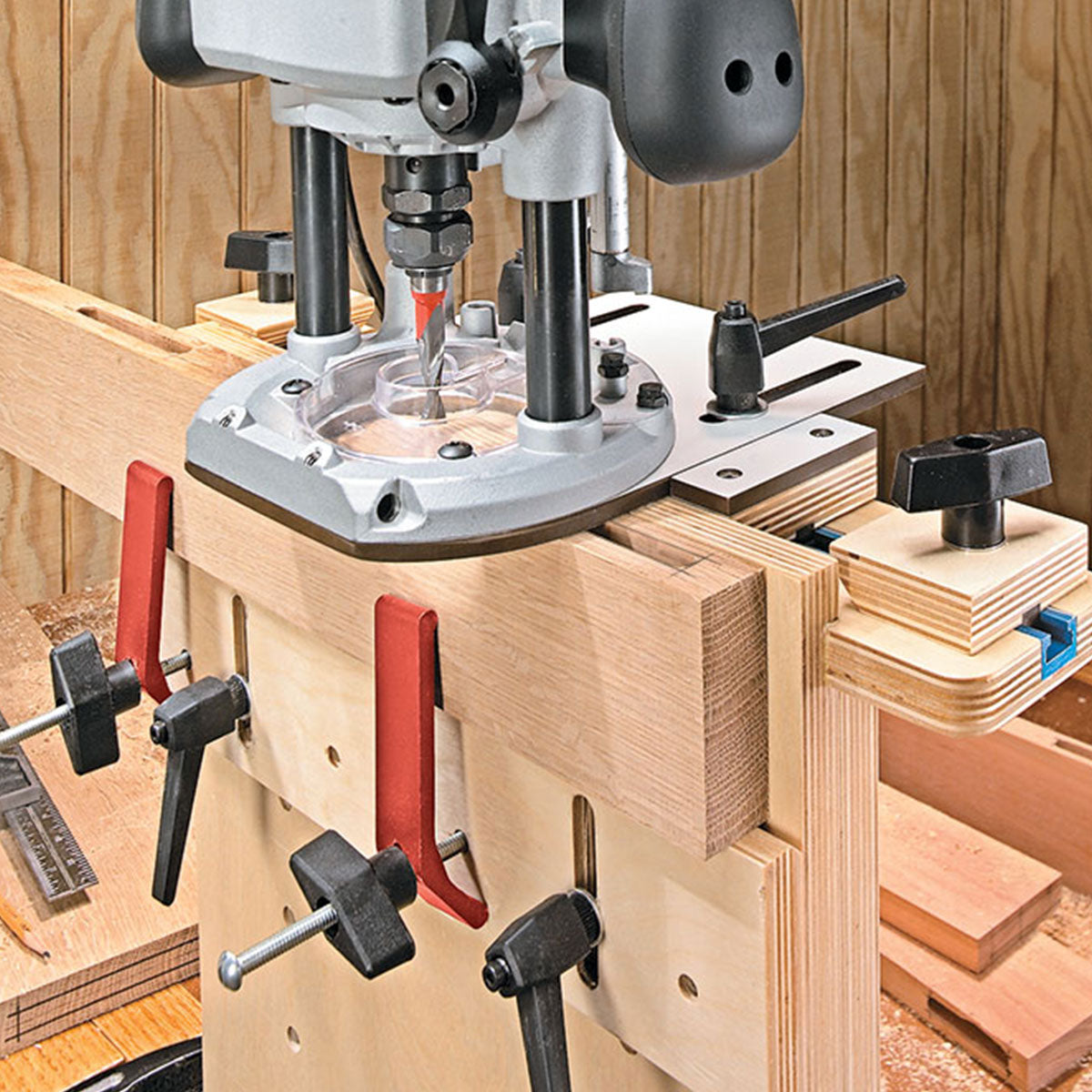 Woodsmith Plunge Router Mortising Jig Plan
