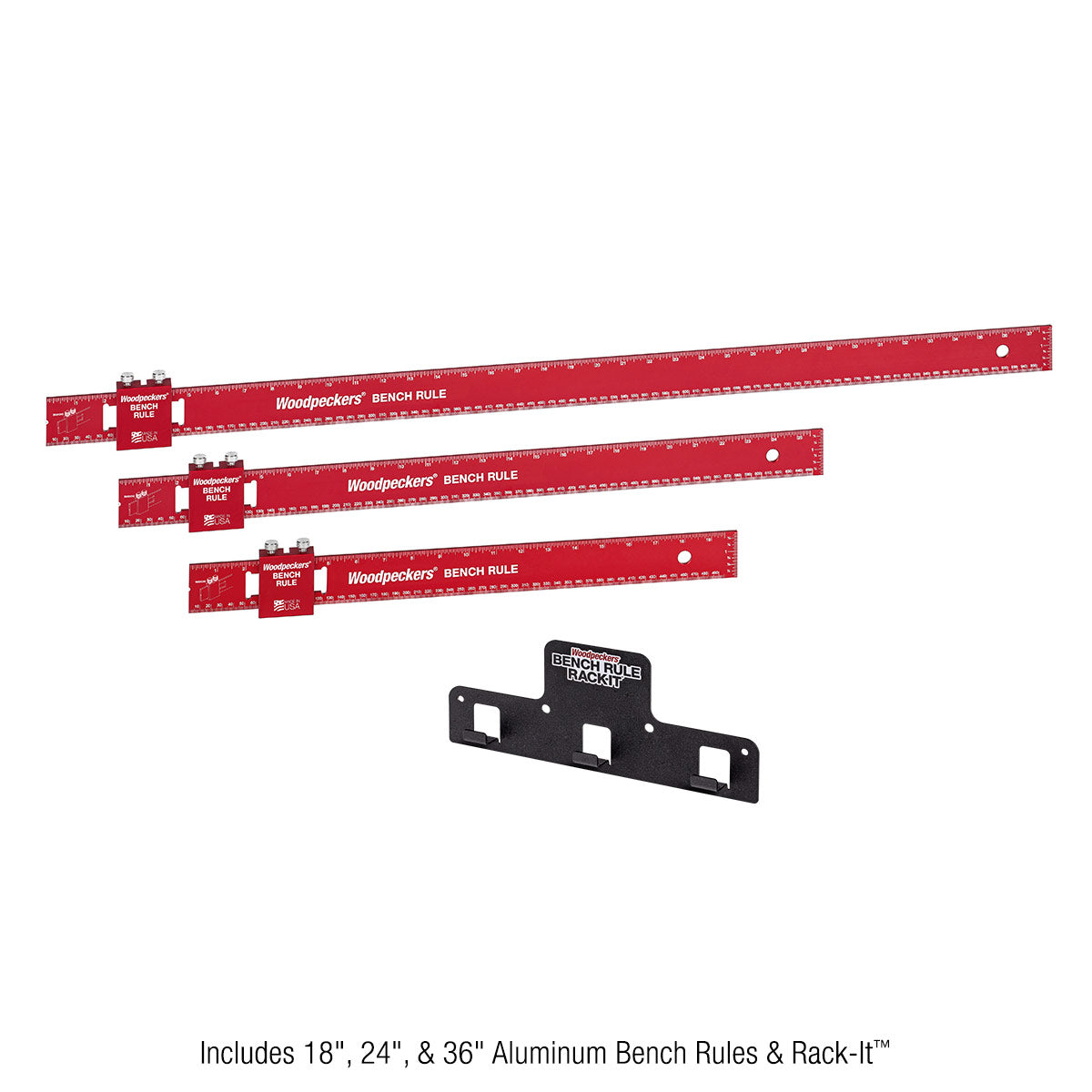 Bench Rule 3-Piece Set - 18" - 24" - 36" - Aluminum - Closeout