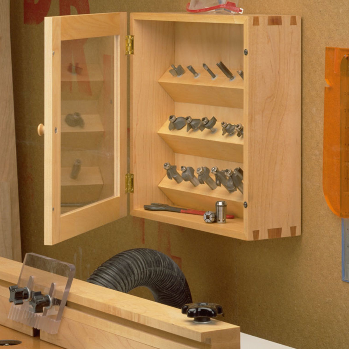 Woodsmith Dovetailed Router Bit Cabinet Plan