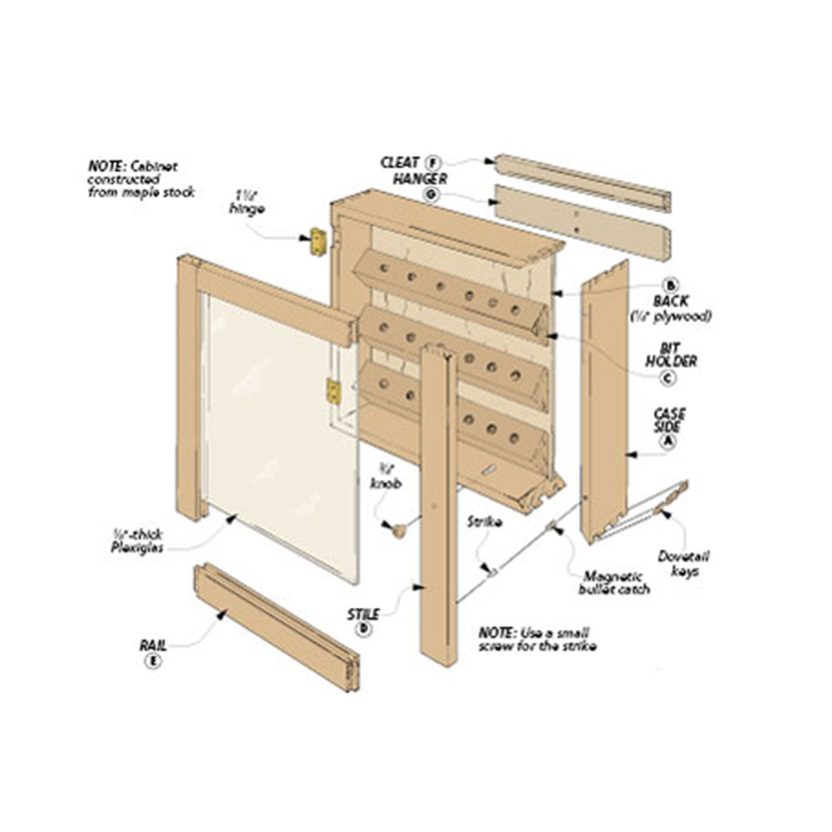 Woodsmith Dovetailed Router Bit Cabinet Plan