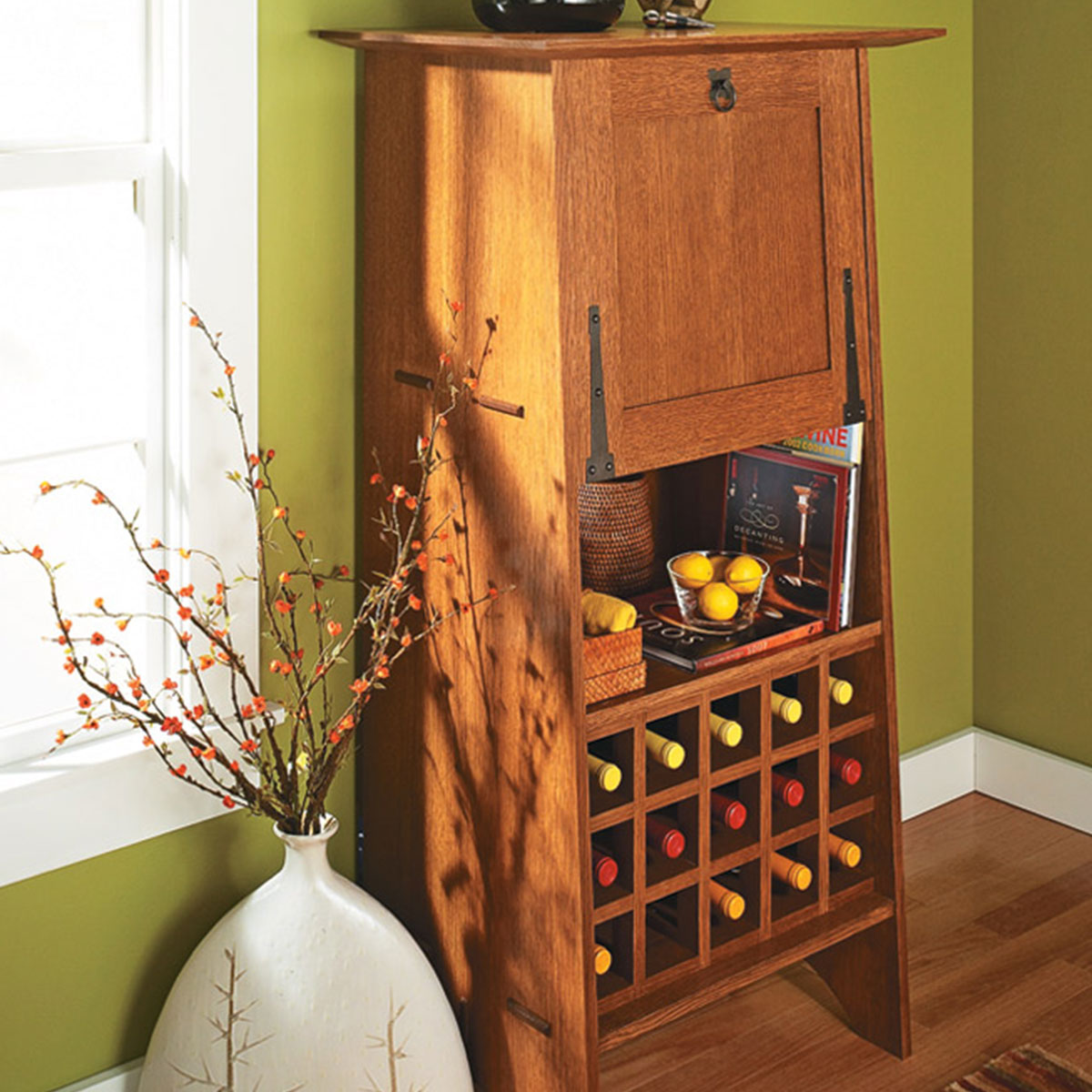 Woodsmith Classic Oak Wine Server Plans | Woodpeckers
