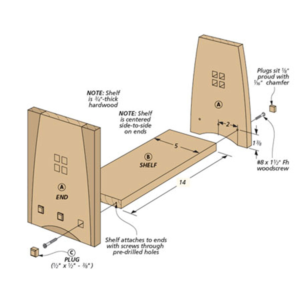 Woodsmith Craftsman-Style Book Rack Plan