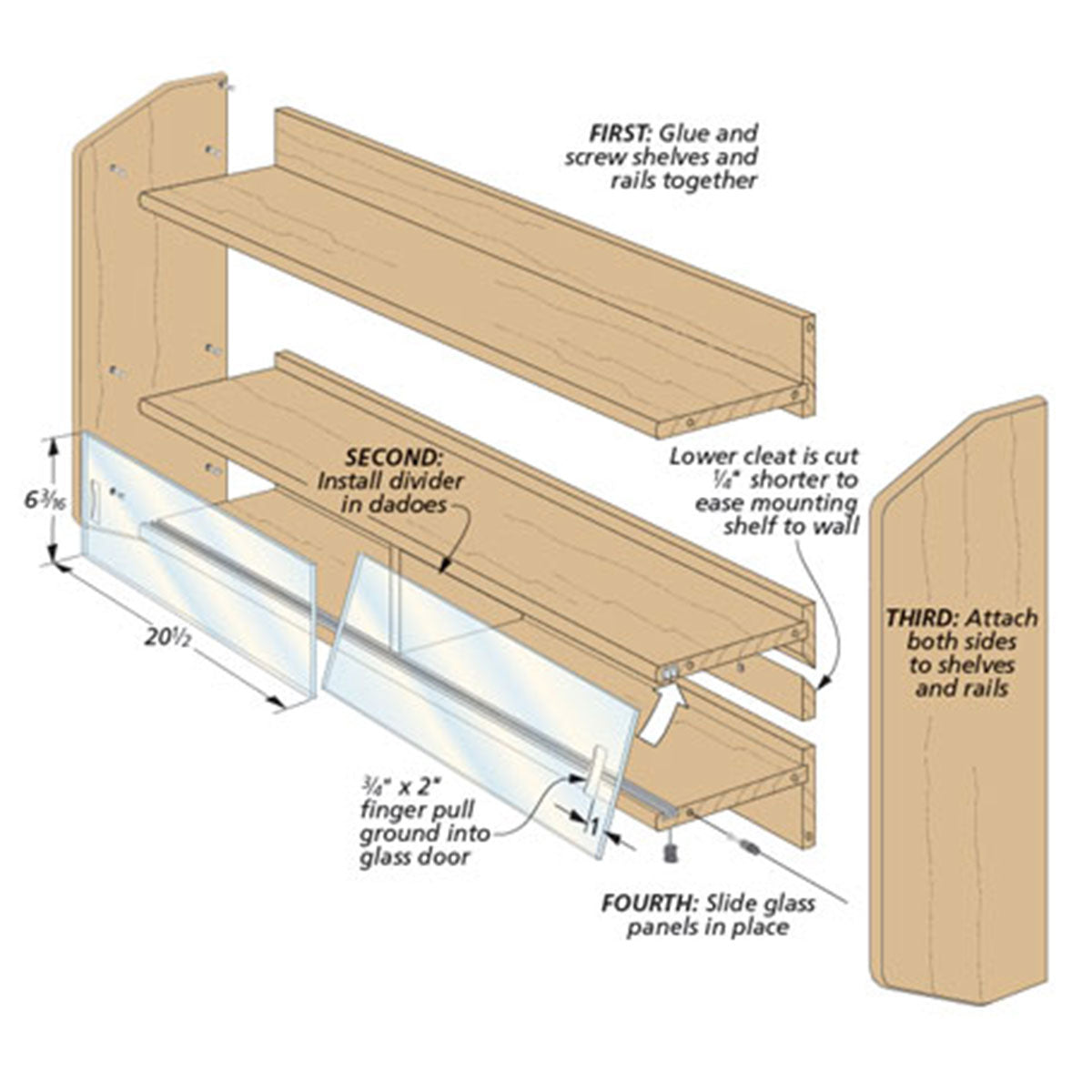 Woodsmith Sliding Door Wall Shelf Plan
