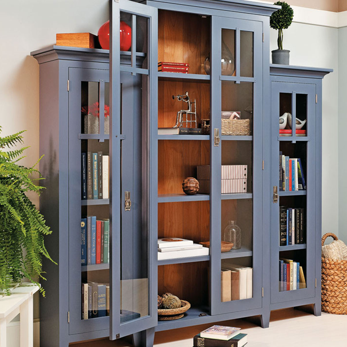 Woodsmith Step-Back Bookcase Standard Plan & Premium Shop Drawings