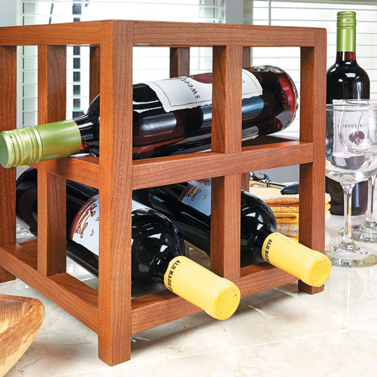 Woodsmith Countertop Wine Rack Plan