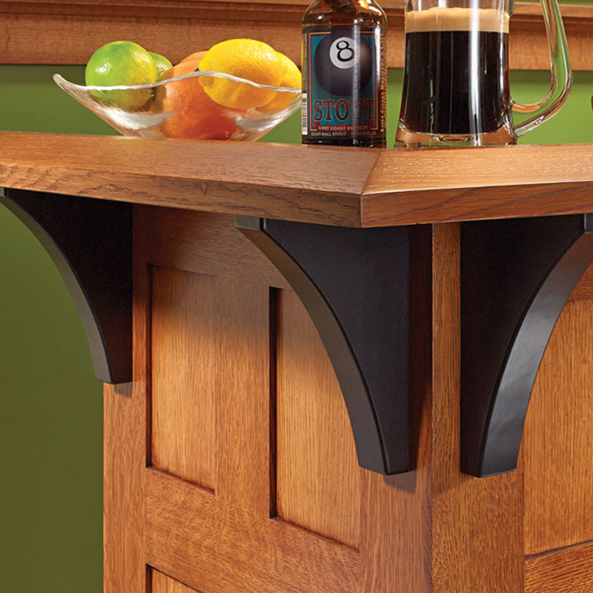 Woodsmith Craftsman-Style Bar Standard Plan & Premium Shop Drawings