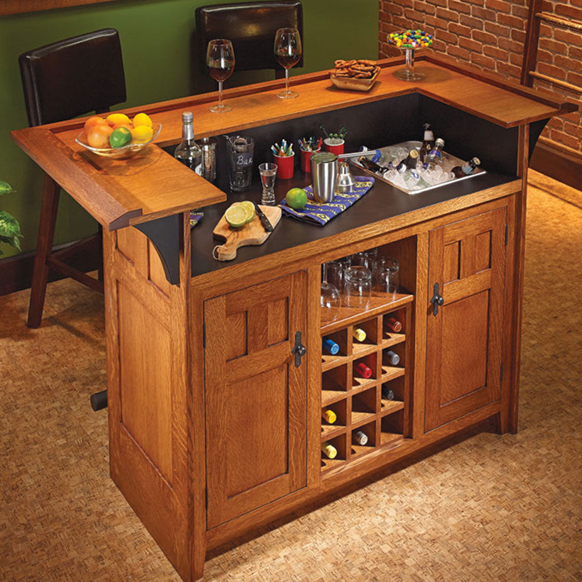 Woodsmith Craftsman-Style Bar Standard Plan & Premium Shop Drawings