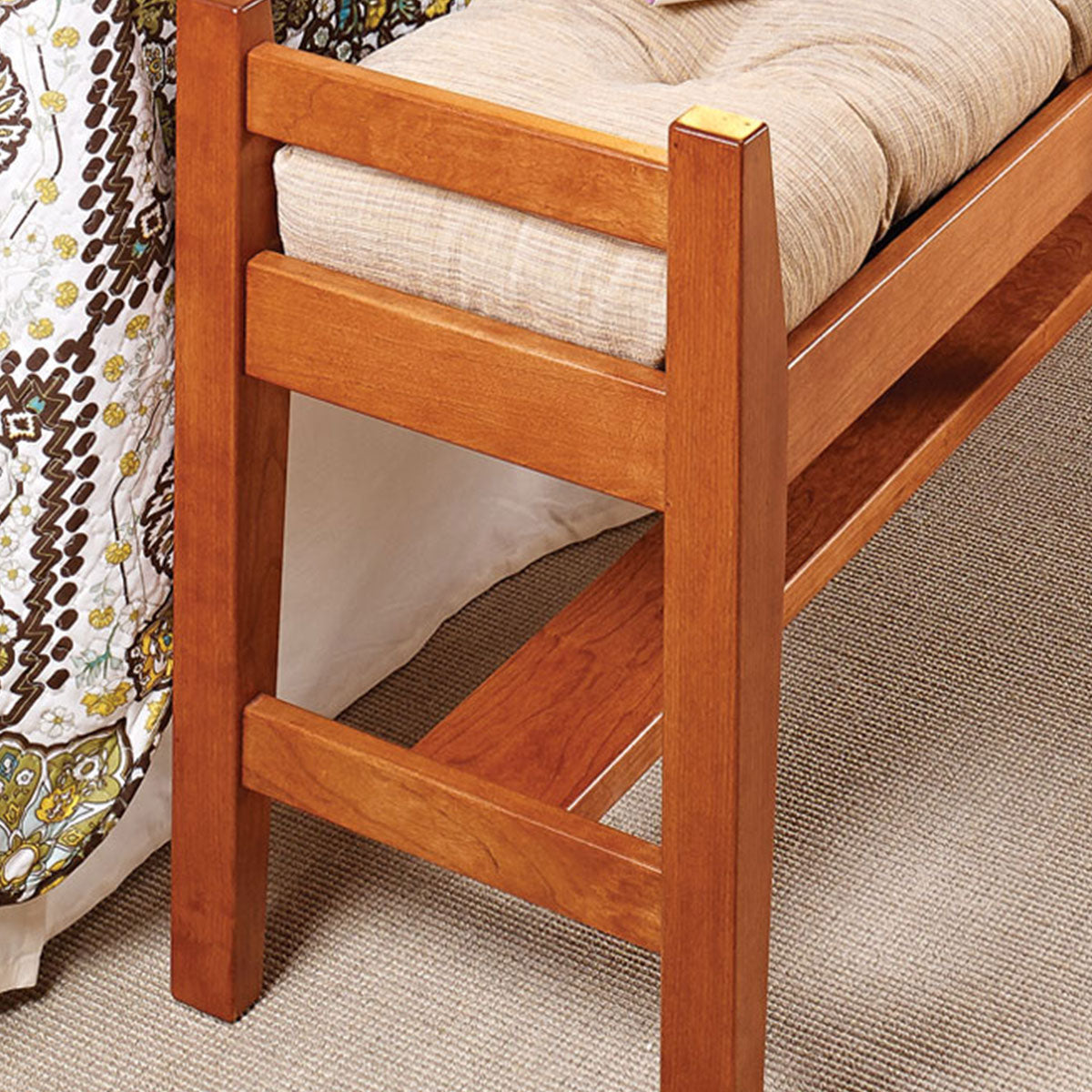 Woodsmith Footboard Bench Standard Plan & Premium Shop Drawings