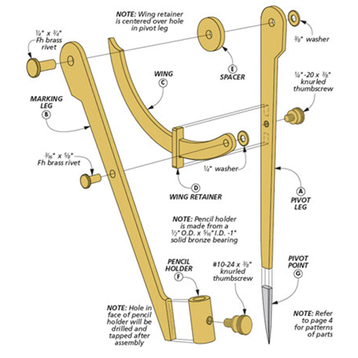 Woodsmith Heirloom Brass Compass Plan